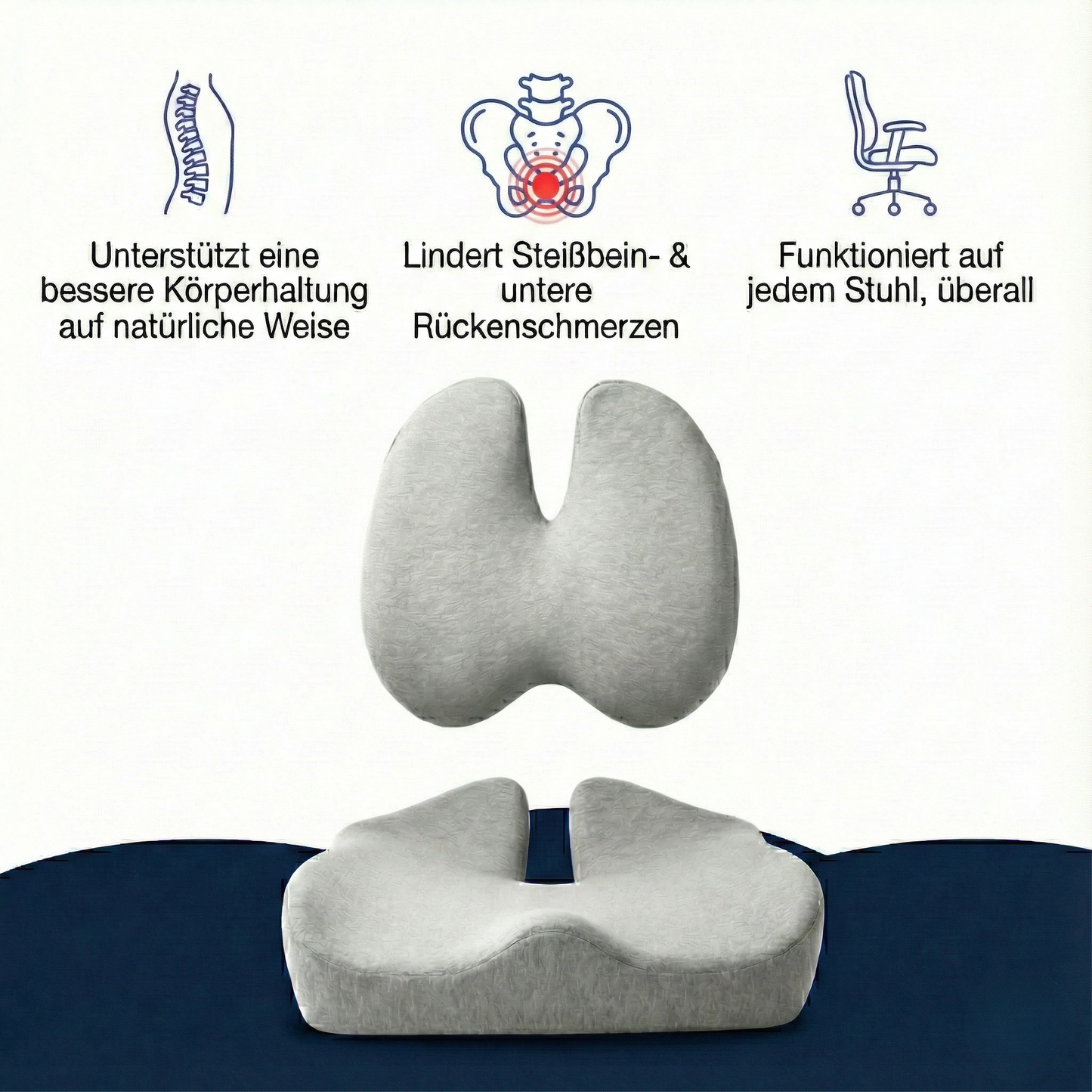 Orthopädisches Aufrecht-Sitzkissen